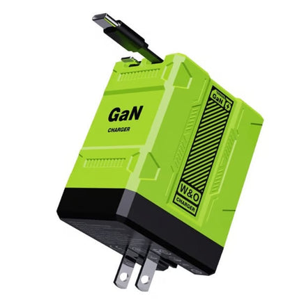 Last Day Sale W&O 4-in-1 GaN PD3.0 Fast Charger with Retractable Cables