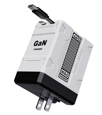 Last Day Sale W&O 4-in-1 GaN PD3.0 Fast Charger with Retractable Cables