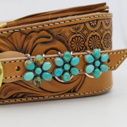 🌿Natural Turquoise Flower Clip Keychain: Stylish & Practical, Find Keys Easily