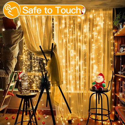 ✨LED Light Strip, USB Powered LED Curtain Light String for Gift Set