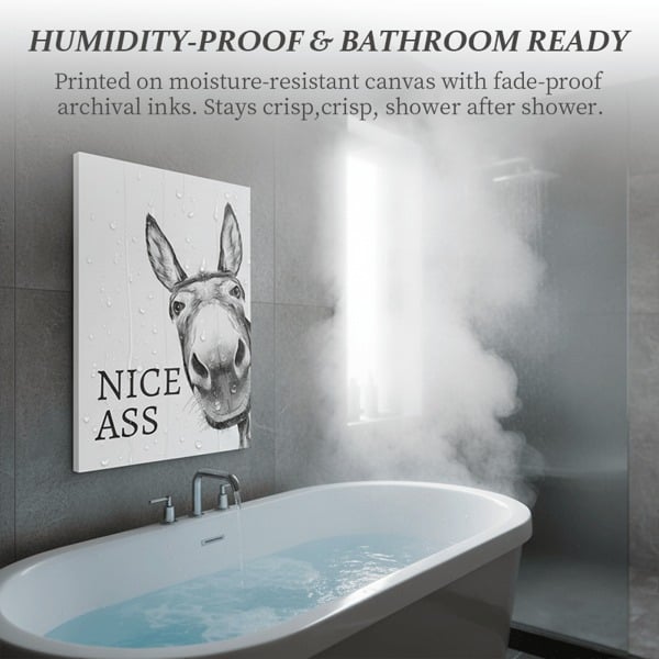 🤣The "Nice Ass" Cheeky Donkey Bathroom Canvas Art Hidden Humour for Pure Joy