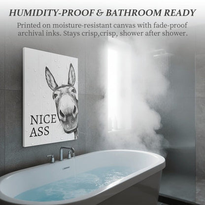 🤣The "Nice Ass" Cheeky Donkey Bathroom Canvas Art Hidden Humour for Pure Joy