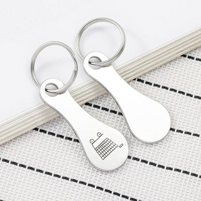 Mini Aluminum Alloy Key Ring Shopping Trolley Tokens(3Pcs)