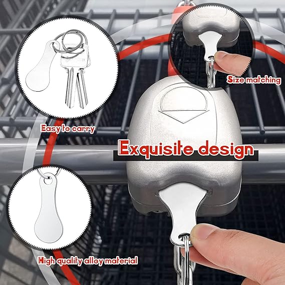 Mini Aluminum Alloy Key Ring Shopping Trolley Tokens(3Pcs)