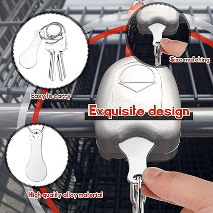 Mini Aluminum Alloy Key Ring Shopping Trolley Tokens(3Pcs)