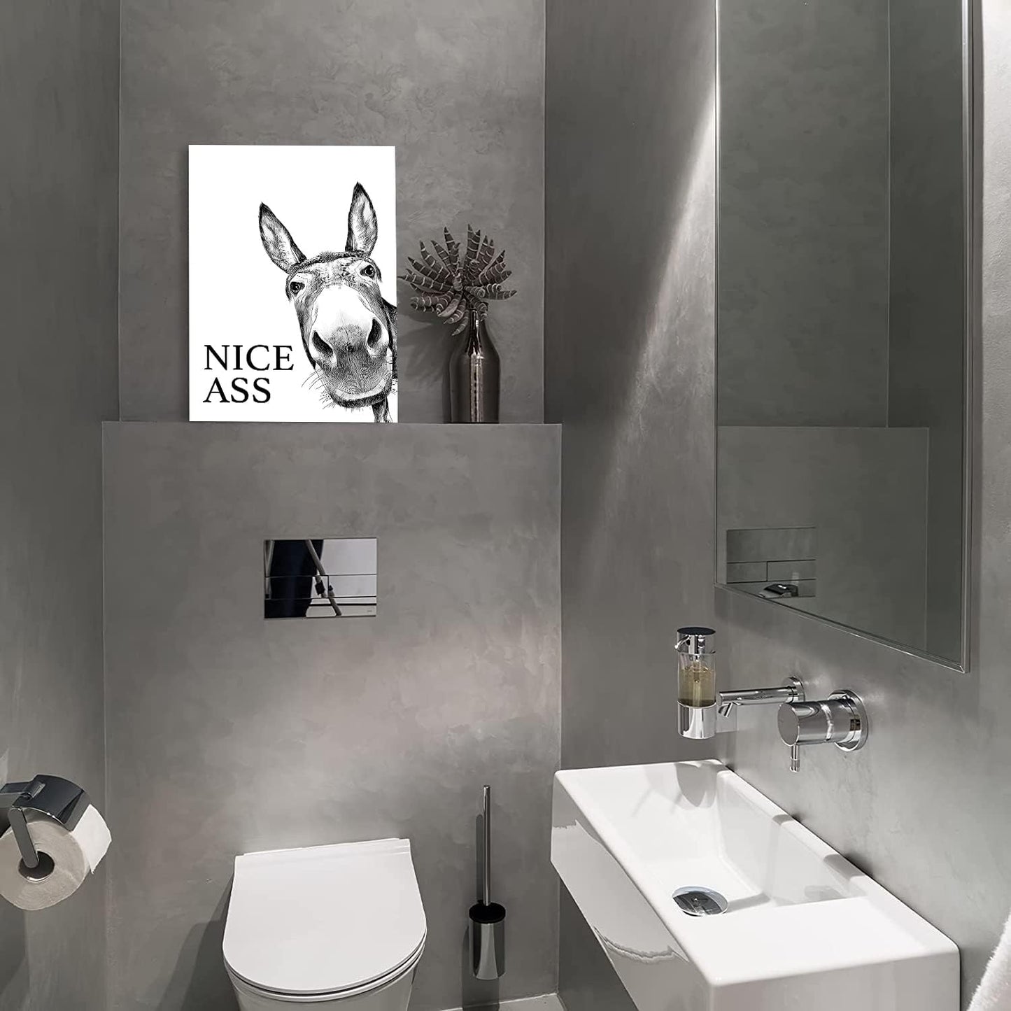 🤣The "Nice Ass" Cheeky Donkey Bathroom Canvas Art Hidden Humour for Pure Joy