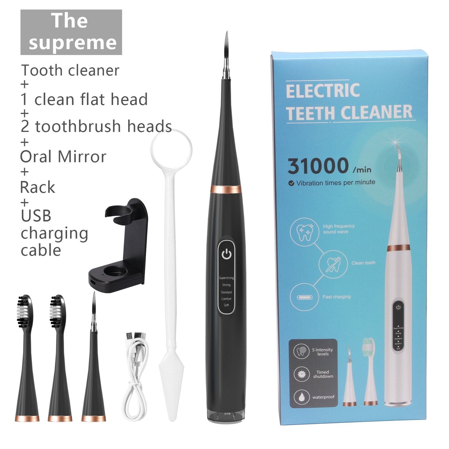 🔥Tooth Scaling and Toothbrush all in one plus spare heads and tools