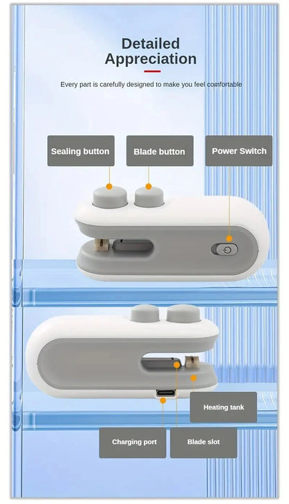 🎁Small 2-in-1 Rechargeable Magnetic Snack Sealer Household Mini Sealing Machine