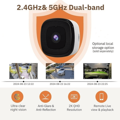🔥 crystal-clear 2K security camera 🎥 Color Night Vision 🌙 24/7 Recording & Smart Alerts 🚨 Easy Install! 🔒