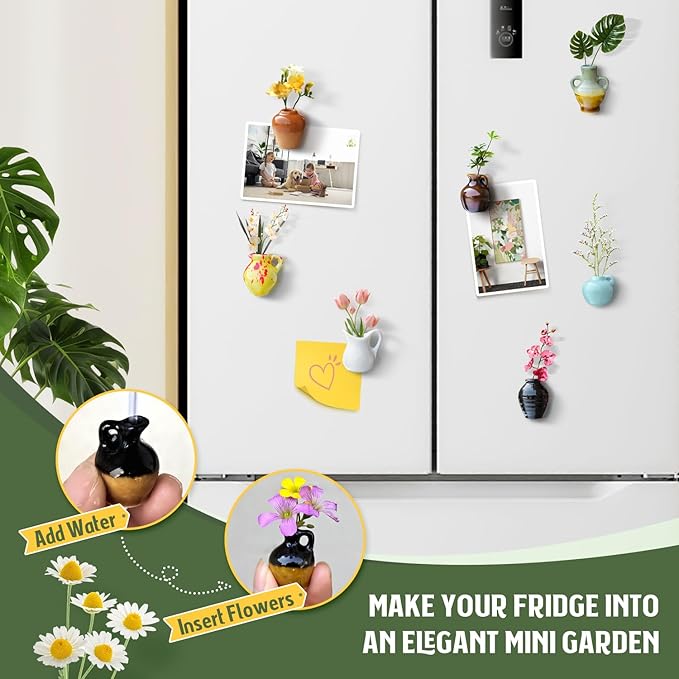 🎁Create Your Own Mini Garden🌸Mini Ceramics Vase Fridge Magnet