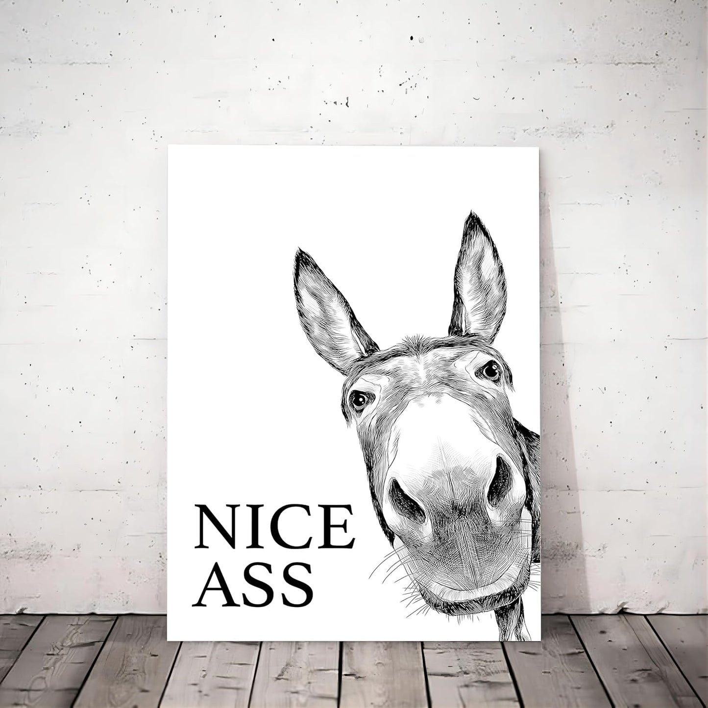 🤣The "Nice Ass" Cheeky Donkey Bathroom Canvas Art Hidden Humour for Pure Joy